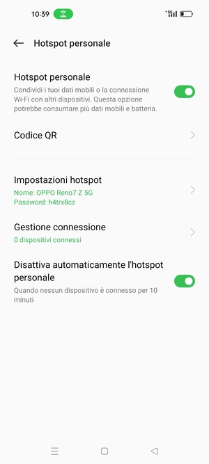 Il telefono è ora pronto per essere usato come modem
