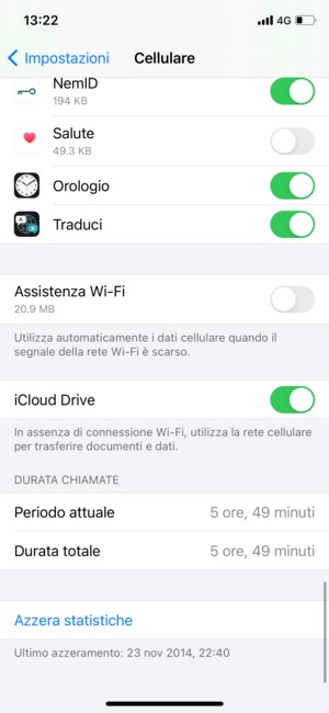 Scorri verso il basso e imposta Assistenza Wi-Fi su Off