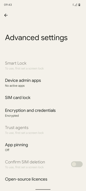 Select SIM card lock
