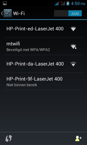 Selecteer het draadloze netwerk waarmee u wilt verbinden.