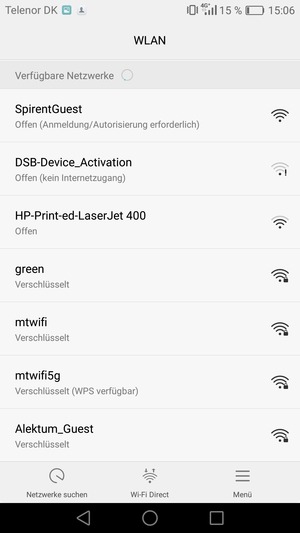Wählen Sie das Wireless-Netzwerk, zu dem Sie eine Verbindung herstellen möchten