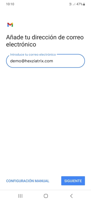 Introduzca su dirección de correo electrónico y seleccione SIGUIENTE