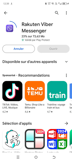 Veuillez attendre la fin de la procédure d'installation