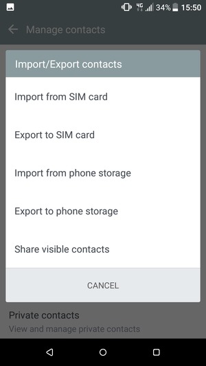 Select Import from SIM card
