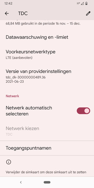 Om van netwerk te wisselen in geval van netwerk problemen, schakel Netwerk automatisch selecteren uit