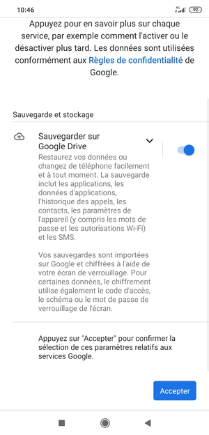 Sélectionnez Accepter