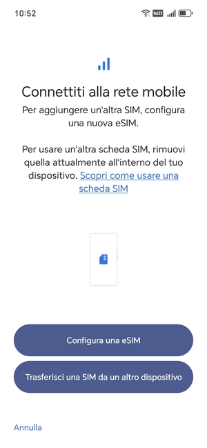 Seleziona Configura una eSIM
