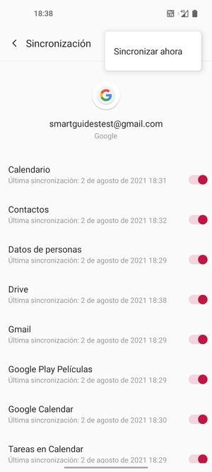Seleccione Sincronizar ahora