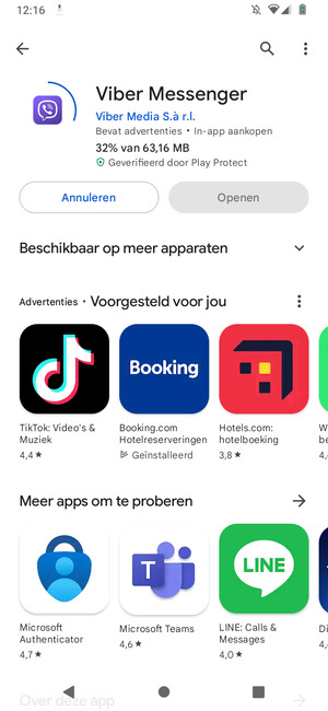 Wacht tot het installatieproces beëindigd is