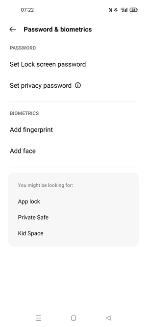 Select Set Lock screen password