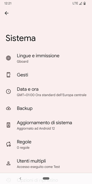 Seleziona Aggiornamento di sistema