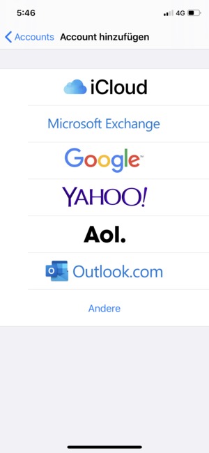 Wählen Sie Google