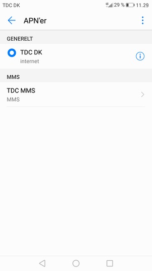 Vælg internetadgangspunktet