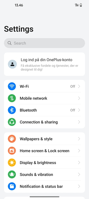 Select Connection & sharing
