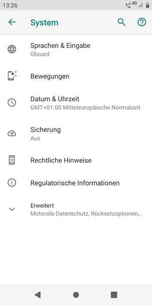 Wählen Sie Sicherung