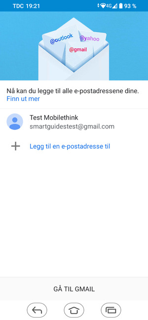 Velg GÅ TIL GMAIL