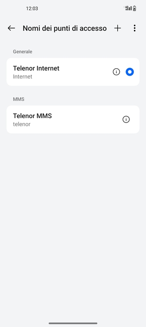 Seleziona il tasto Menu