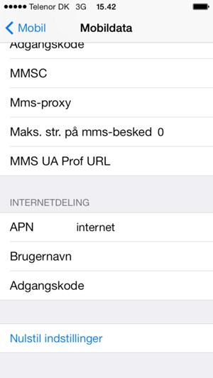 Vælg Nulstil indstillinger