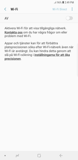 Aktivera Wi-Fi