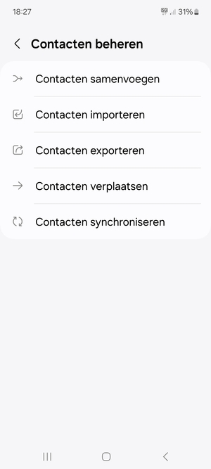 Selecteer Contacten importeren