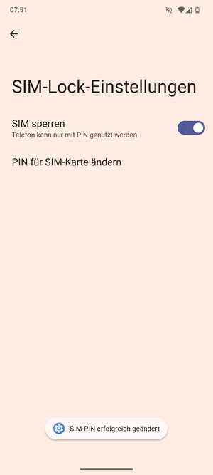 Ihre SIM-PIN wurde geändert