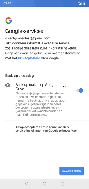 Selecteer ACCEPTEREN