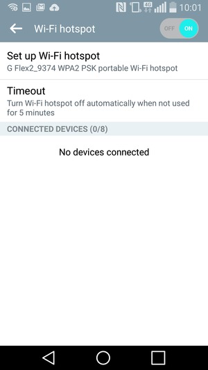 Your phone is now set up for use as a modem