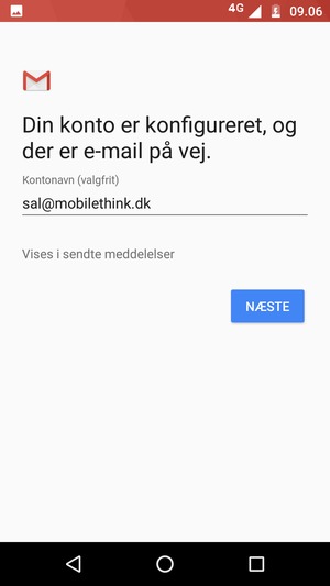 Giv din konto et navn og vælg NÆSTE