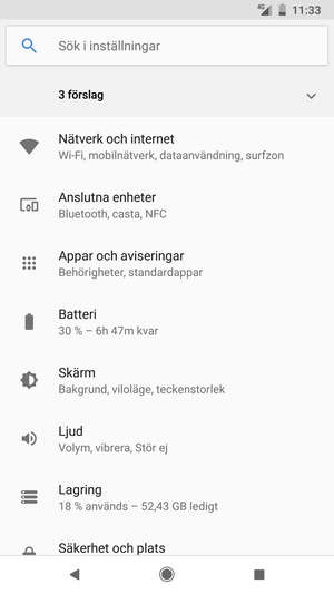 Välj Nätverk och internet