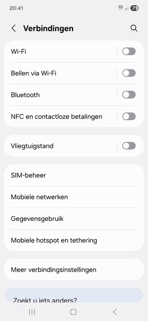 Selecteer Mobiele netwerken