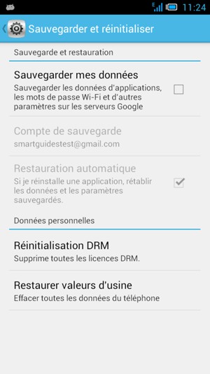 Cochez la case Sauvegarder mes données