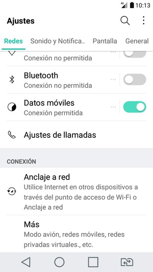 Despláce y seleccione Más