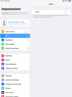 Seleziona Wi-Fi