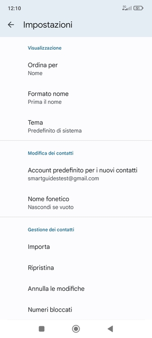Scorri e seleziona Importa