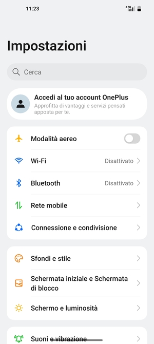 Seleziona Rete mobile
