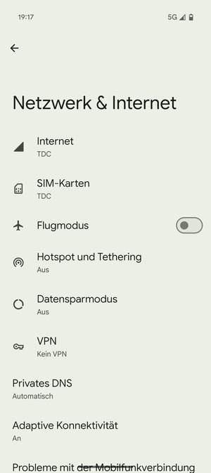 Wählen Sie Hotspot und Tethering