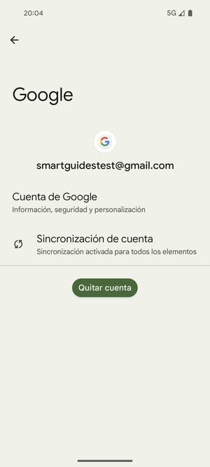 Seleccione Sincronización de cuenta