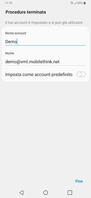Scegli un nome per il tuo account e inserisci il tuo nome. Seleziona Fine