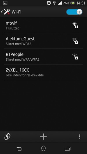 Du er nu tilsluttet Wi-Fi-netværket
  
