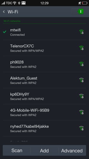 You are now connected to the Wi-Fi network