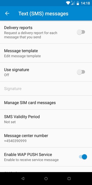 Select Message center number