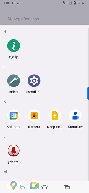 Scroll til og vælg Indstillinger