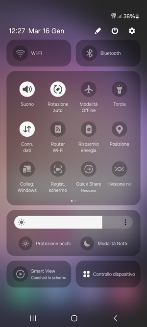 Seleziona il tasto Menu