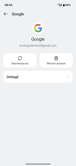 Seleziona Sincronizza ora
