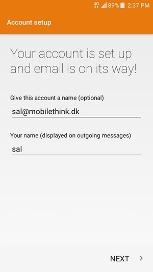 Give your account a name and enter your name. Select NEXT