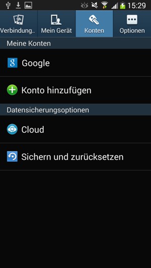 Wählen Sie Google