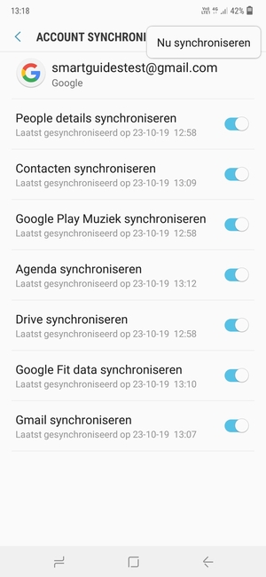 Selecteer Nu synchroniseren