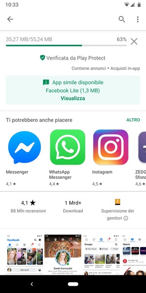 Attendi il completamento del processo di installazione