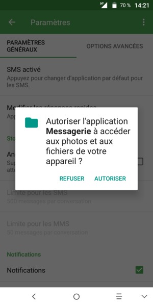 Sélectionnez AUTORISER