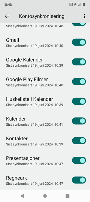 Forsikre deg om at Kontakter er valgt